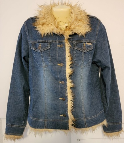 Billabong Faux Fur Trim Denim Blue Jean 