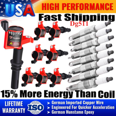 8Pcs Ignition Coil &Iridium Spark Plugs for Ford F-150 Expedition 4.6/5 ...