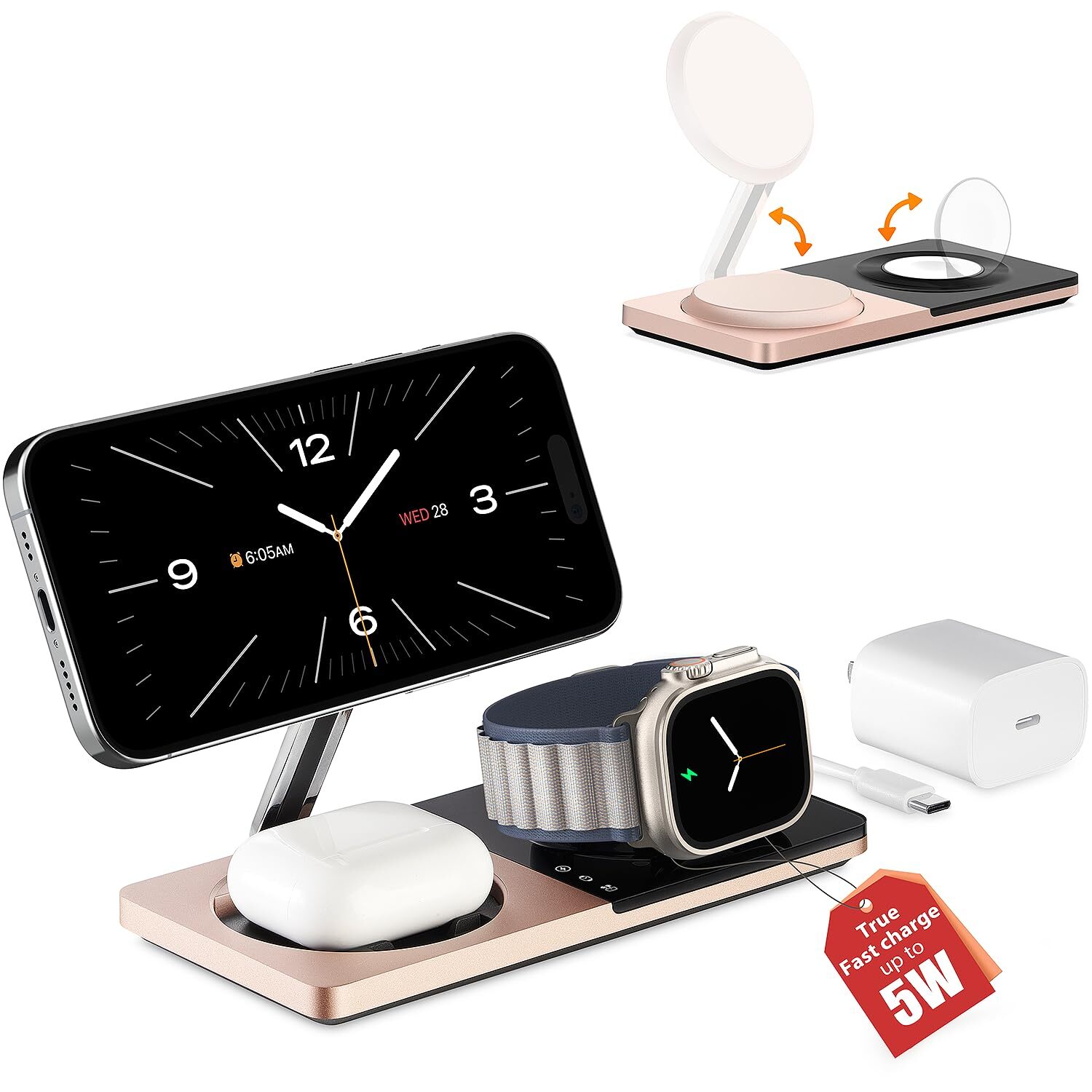3 in 1 Wireless Charging Station for Apple Device: Fast Charging Station for ...
