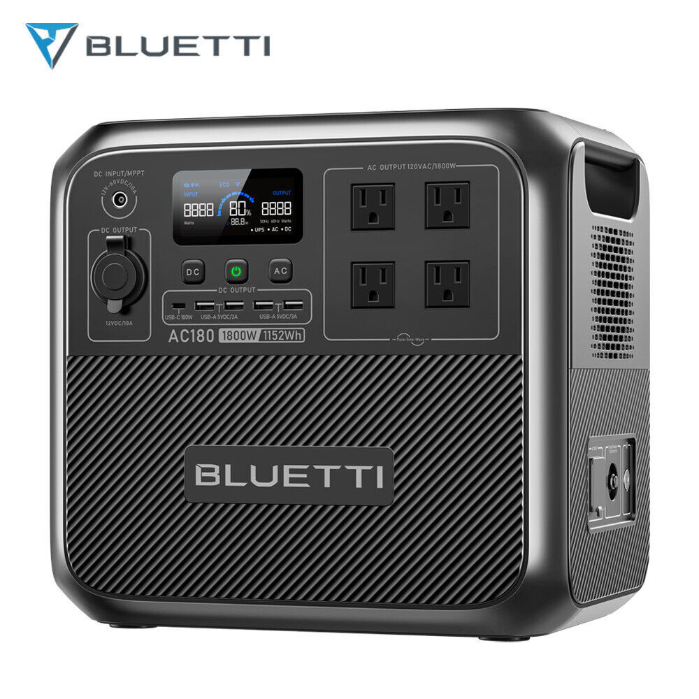 【超美品】BLUETTI AC180 ポータブル電源 1800W 1152Wh BLUETTI AC180 1800W 1152Wh Portable Power Station Solar Generator