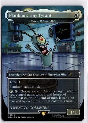 MTG SpongeBob Secret Lair Drop Plankton, Tiny Tyrant 1926 Foil Skrelv, Defector