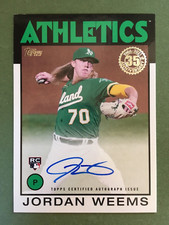2021 Topps Update #86B-JWE Jordan Weems RC 1986 Topps Auto Card Athletic