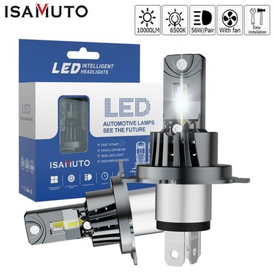 ISAMUTO H4 9003 LED Headlight Bulb Kit High & Low Beam Super Bright White 6500k