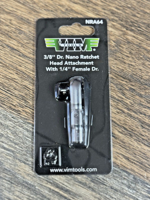 New VIM Tools 3/8'' Inch Drive Compact Nano Ratchet Flex Head Attachment NRA64