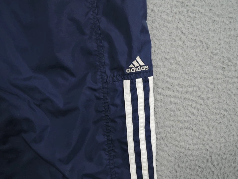 VINTAGE Adidas Pants Mens Medium Blue White 90s Lined Windbreaker Track - Image 3 of 4
