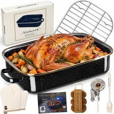Knowcook Large Turkey Roasting Pan with Rack for Oven Prime Rib