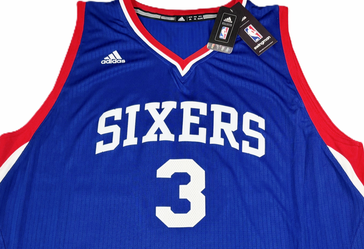 RETRO-NWT-2XL ALLEN IVERSON PHILADELPHIA 76ERS BLUE SWINGMAN NBA