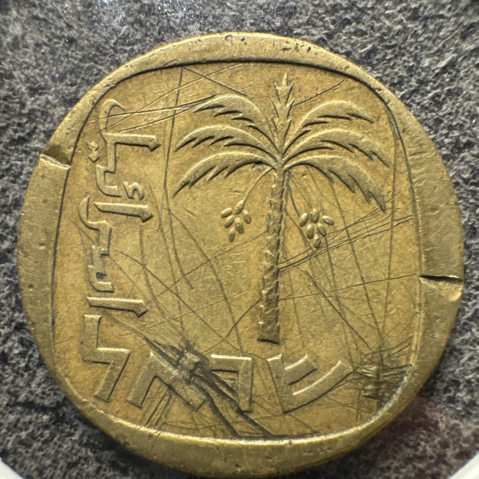 1973 Israel 10 Agorot. Aluminum Bronze Alloy. Palm Tree. Non Magnetic. - Image 4 of 4