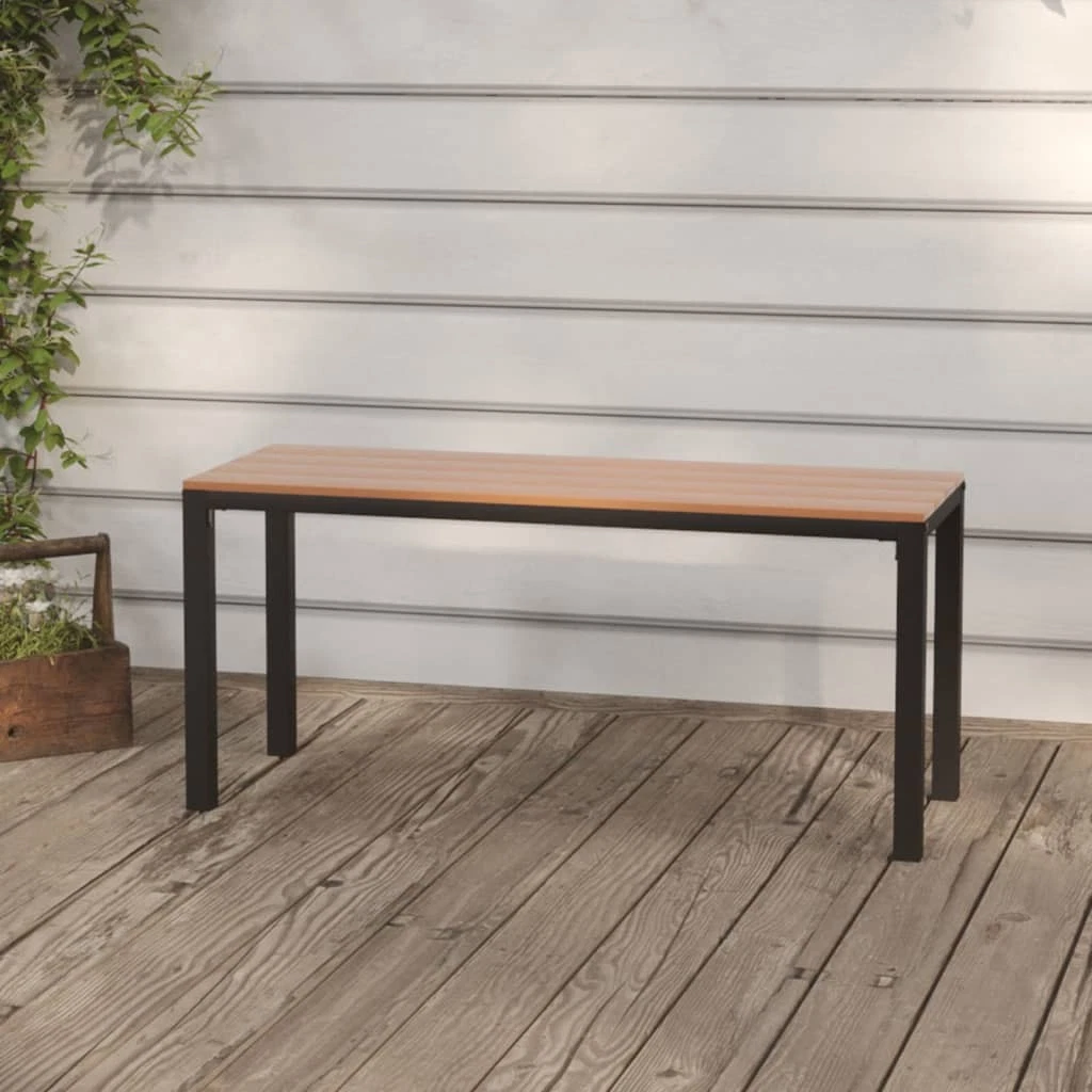VivaGarden 84BD41 Panchina Da Giardino In Metallo 2 Posti A Strisce 160x53x95 Cm Nero 90928504