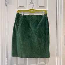 Vintage Cayenne Green Suede Leather Pencil Skirt Size 12 YKK Lined Korea