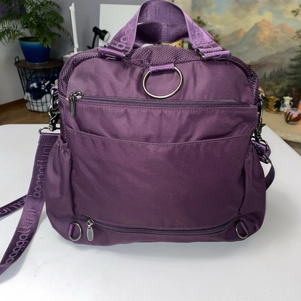 Bolso Bandolera de Viaje Baggallini Borgoña Púrpura Bolso para Laptop Bolsillos Grandes Cartera Foto 3 de 4