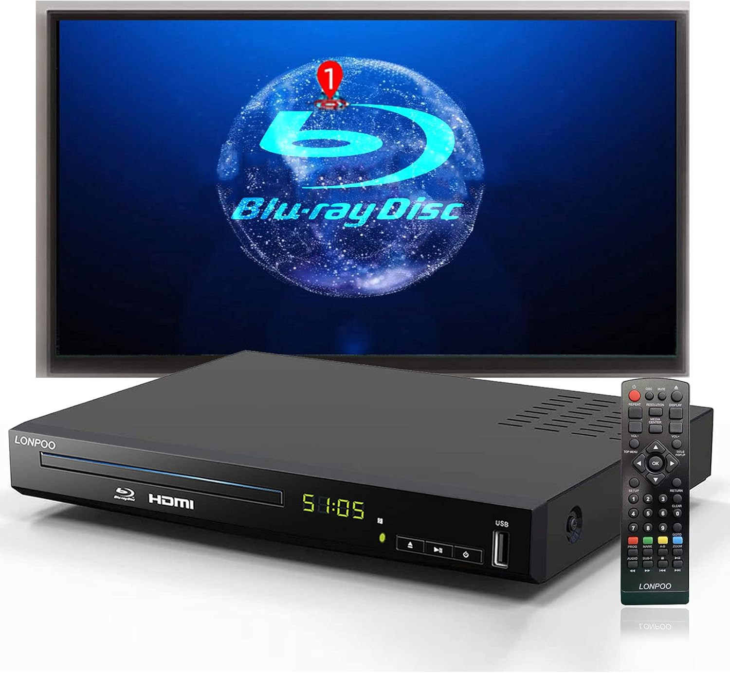,full Hd Blu-ray Disc Player Cd Players With Easy Hook Up An