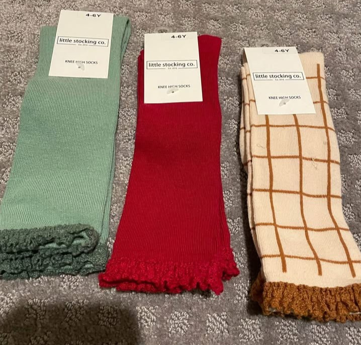 Little Stocking Co knee high socks, girls 4-6 Y, shoe size 10-13