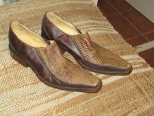 Legarto Exotics Shoes Mens Size 7 Mex 26 Slip on Long Toe Lizard Dress Shoes
