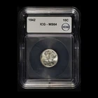 1942 10c Mercury Silver Dime ICG MS64- Free Shipping USA