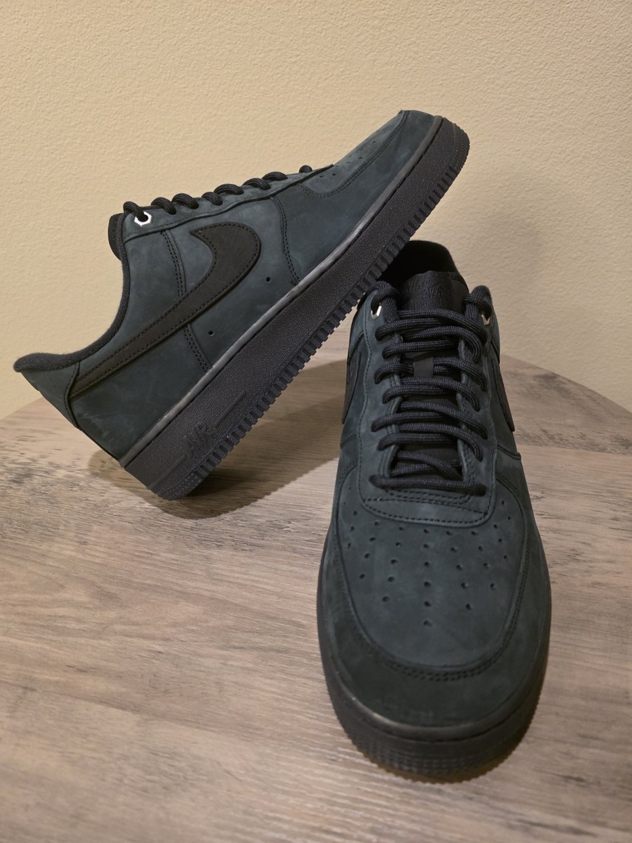 New Size 11.5 Nike Air Force 1 Low Triple Black Nubuck CJ9179-001