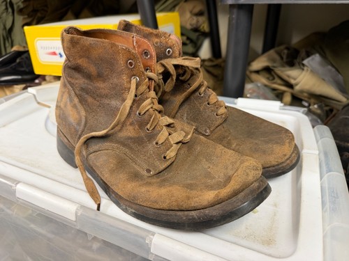 WWII US ARMY INFANTRY "ROUGH OUTS" COMBAT FIELD BOOTS- SIZE 11, SM WHOLESALE