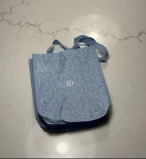 Lululemon reusable small blue shopping tote bag