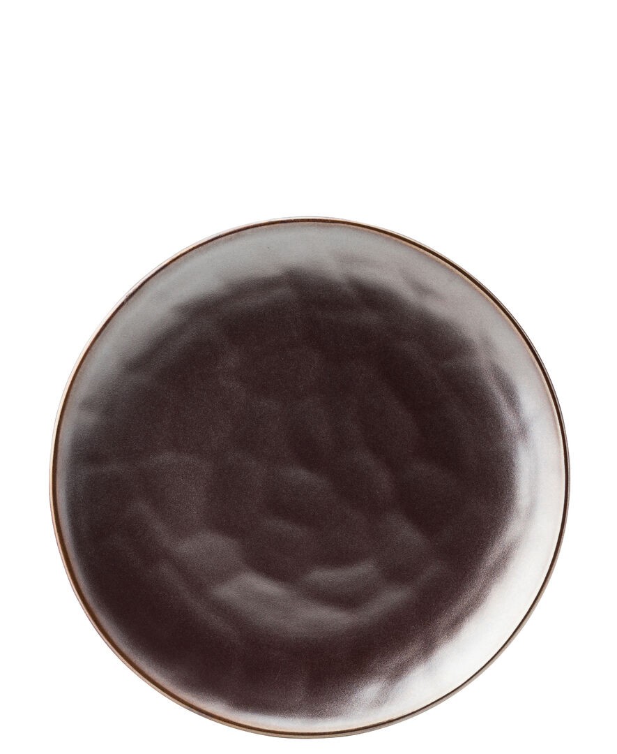 Apollo Bronze Metallic Glazed Porcelain Serving Plate 8.5"" (21.5Cm) Pack Of 6