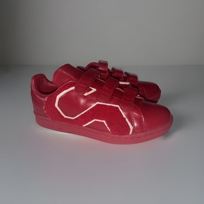 adidas Stan Smith x Raf Simons Comfort Badge Power Red 2017 BB6887 Sz4 W/5.5 box