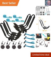 Heavy Duty Kayak Roof Rack - Easy Tie Down with 100 lb Capacity, J-Bar Style