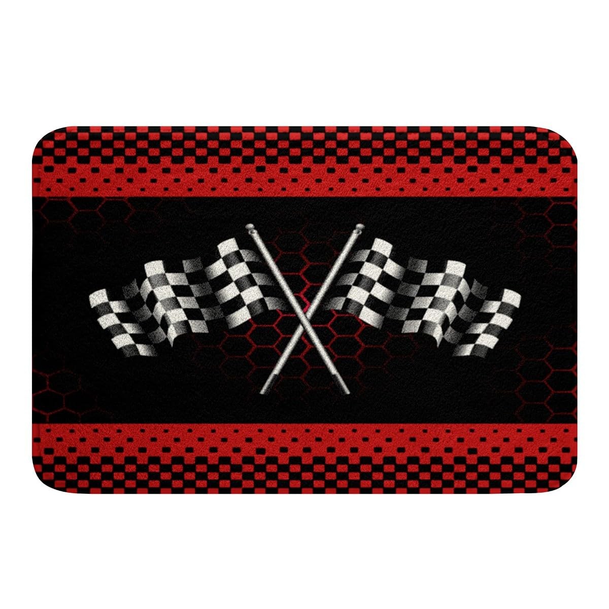 Bathroom Rugs 16"x24" Race Checkered Sport Car Bath Rugs For Shower ...