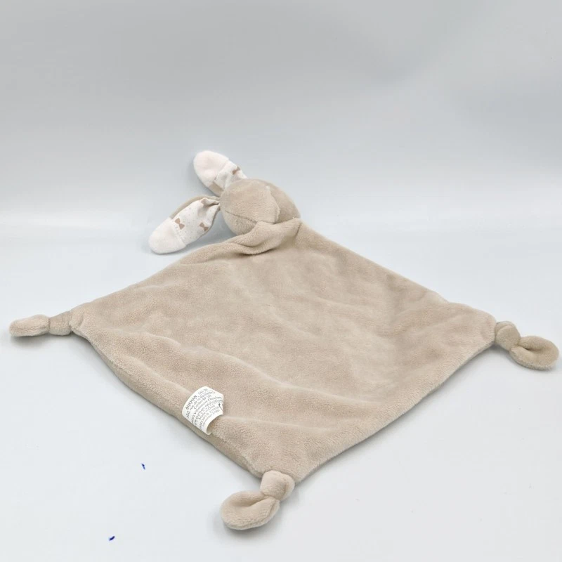 Doudou plat lapin beige blanc bleu nuage AUCHAN - 35189 - Photo 2/2