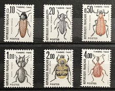 FRANCE - 1982 POSTAGE DUE BEETLES - SELECTION OF NHM VALUES TO 4F.