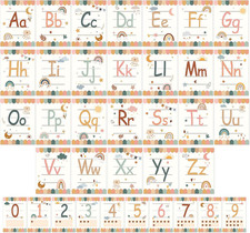 36 Pieces Alphabet Bulletin Board Set, Number ABC Posters for Classroom Wall Boh