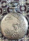Vtg Pocket Watch Andre Rivalle E Gluck Trading Co Hunting Scene Swiss Made 1960s — photo 3