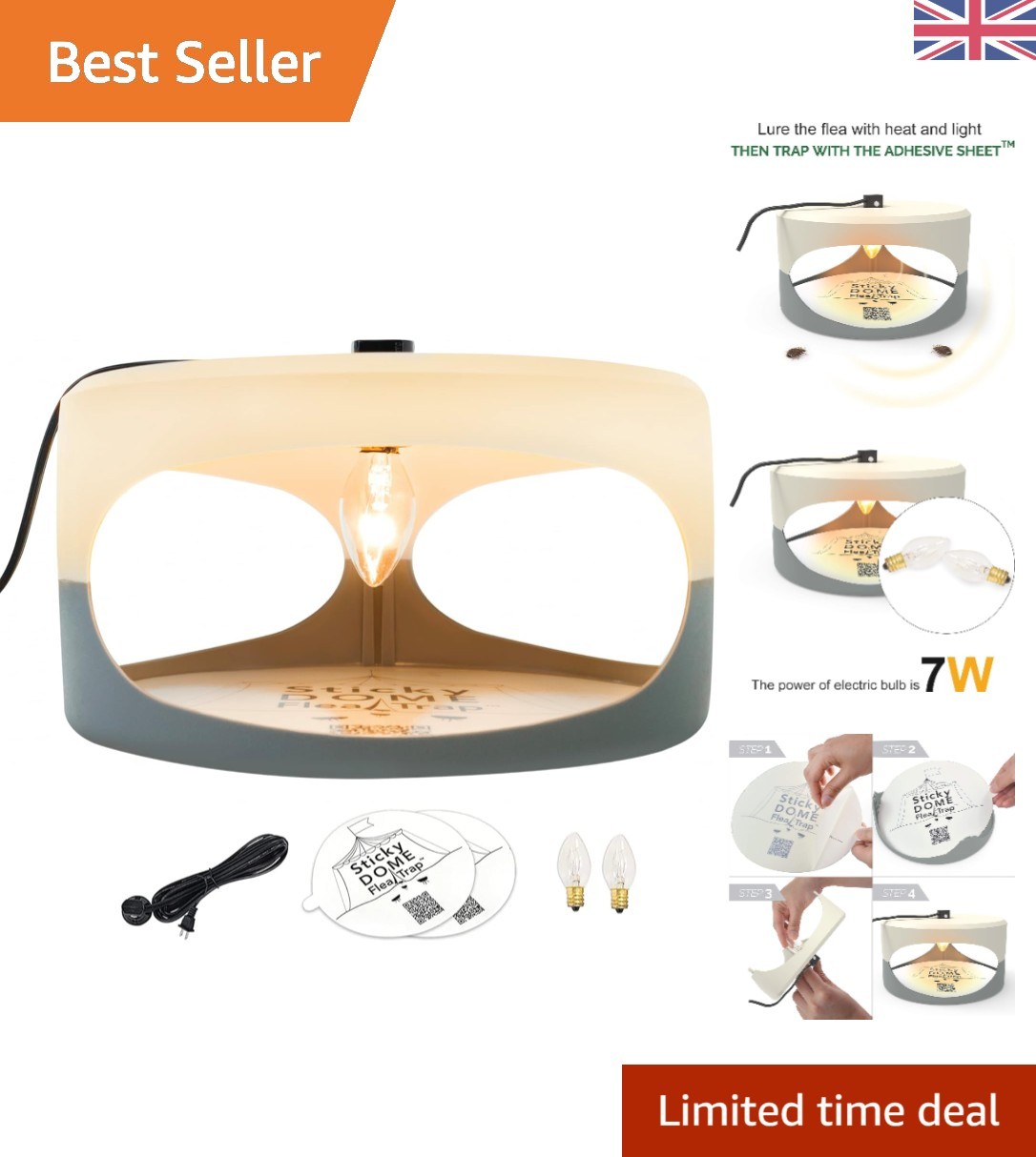 Trapest Sticky Dome Flea Bed Bug Trap with 2 Glue Discs. Odorless Non-Poisono...