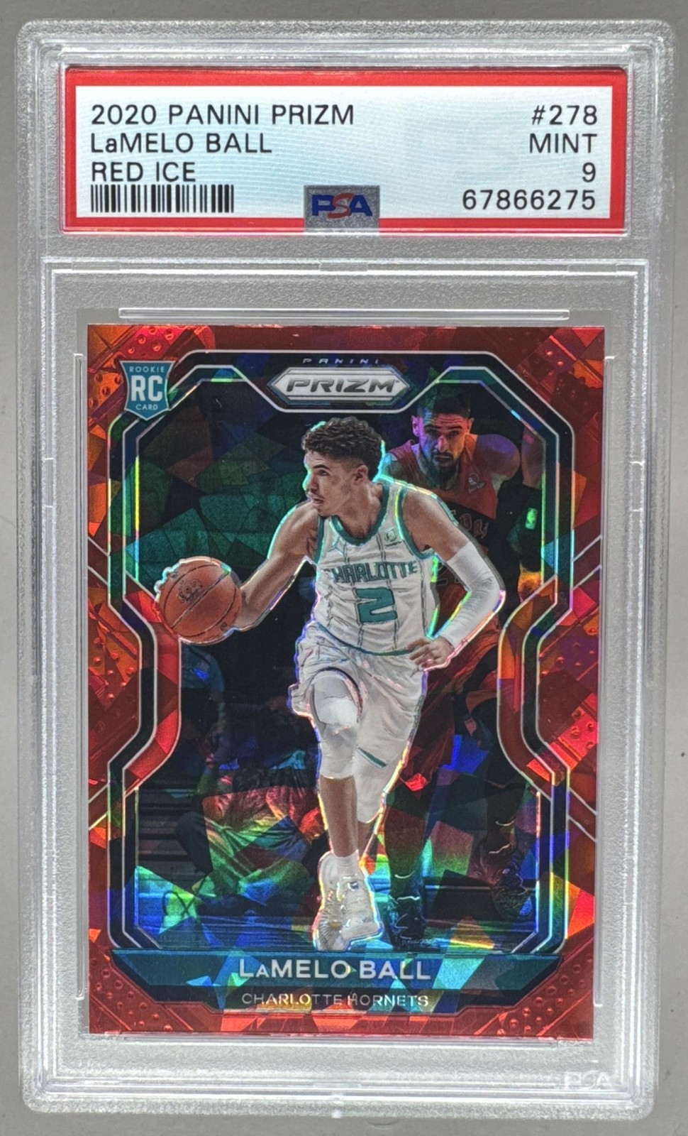 67866275 LaMelo Ball 2020 Panini Prizm #278 Red Ice Rookie RC PSA 9