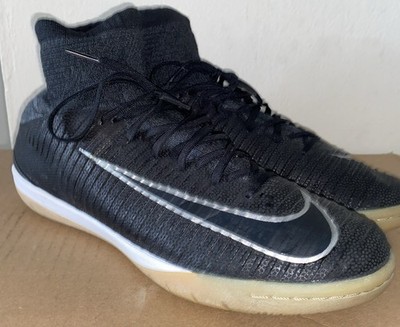 Nike Leather MercurialX Proximo Tech Craft IC Black Silver Size Us 