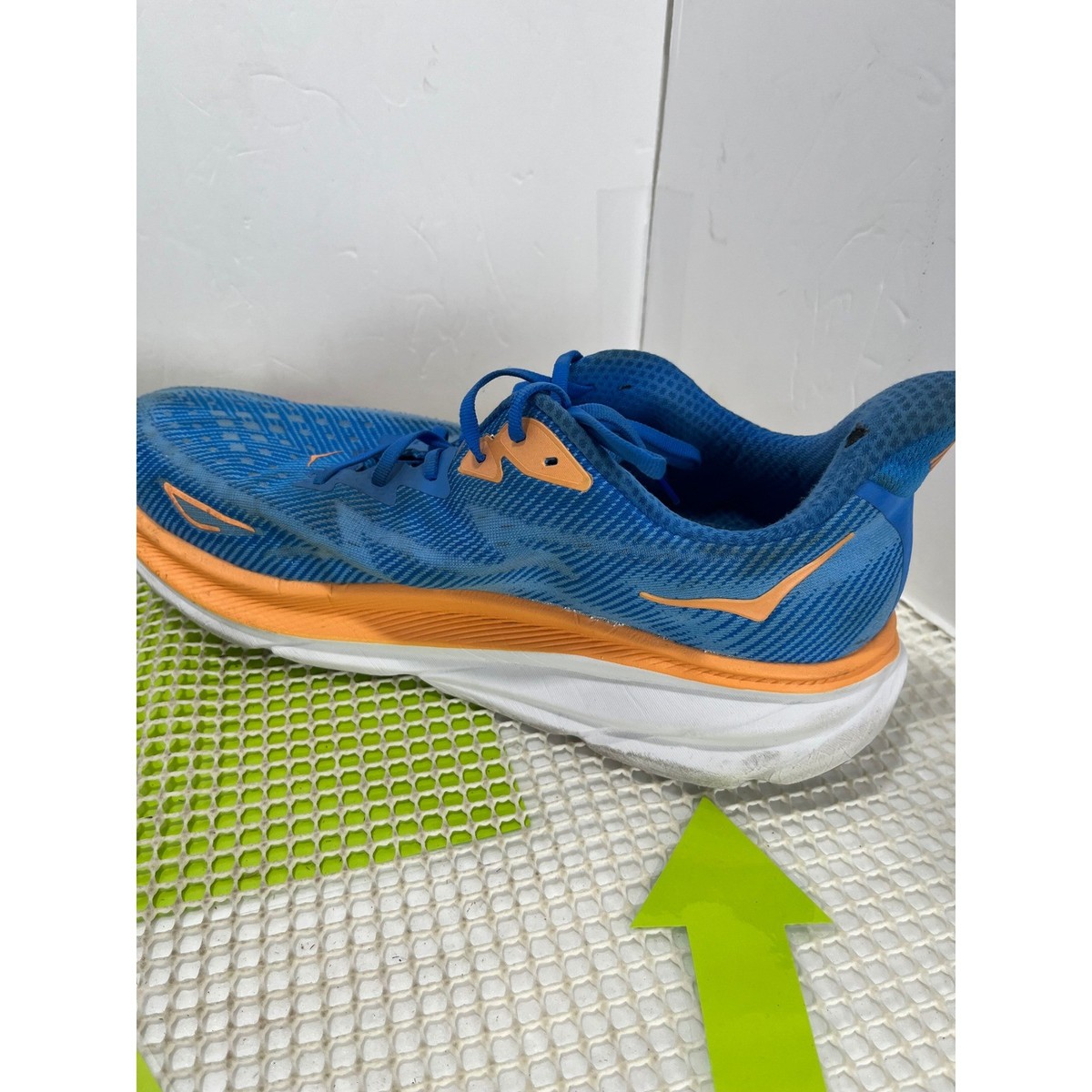 Hoka One One Clifton 9 Wide Mens 15 2E Blue Orange 