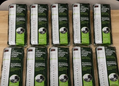 Lot of 10 Greenlite Smart Tier Power Strips 7 Outlet Surge Protector - NEW