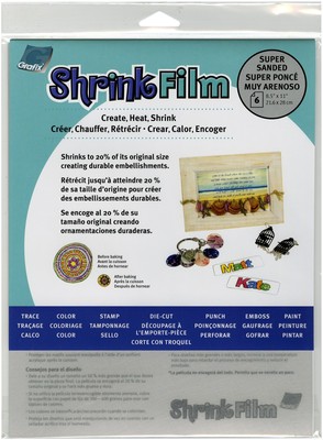 3 Pack Grafix Shrink Film 8.5''X11'' 6/Pkg-Super Sanded KSF6-S