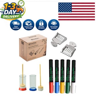 Professional Queen Bee Marking Kit: 5 Marker Pens & User-Friendly Cages Included