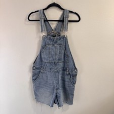 Wild Fable Jean Denim Overalls Shortalls L Light Wash Carpenter 100 Cotton