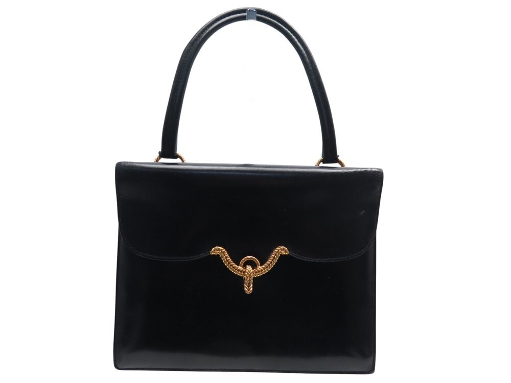 BORSA VINTAGE HERMES VASCO CORDELIERE NODO IN PELLE SCATOLA NERA BORSA IN PELLE