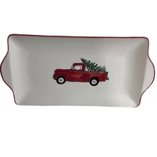 Winter wonder Lane Holiday cottage collection ceramic tray preowned