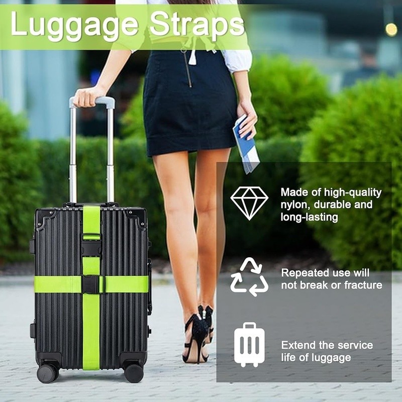 Durable Luggage Straps Travel Accessories Adjustable Secure Bag Straps Set of 4