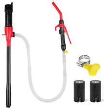 Fuel Transfer Pump Battery Powered - Portable Gas Pump With Nozzle - Red