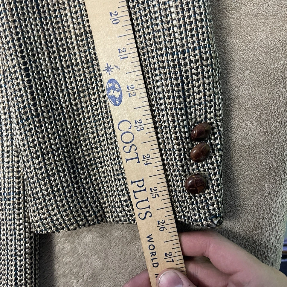 Blazer Vintage Lanvin Tweed Marrón Tweed Talla 50 XXL Unionmade EE. UU. Lana Foto 2 de 4