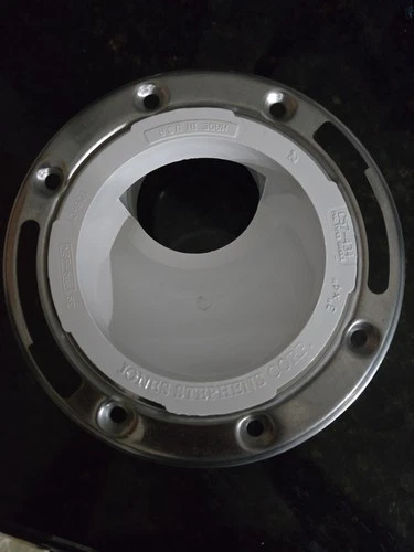 Jones Stephens C57434 3 X 4 PVC Overall Size Closet Flange W /SS - Picture 2 of 3