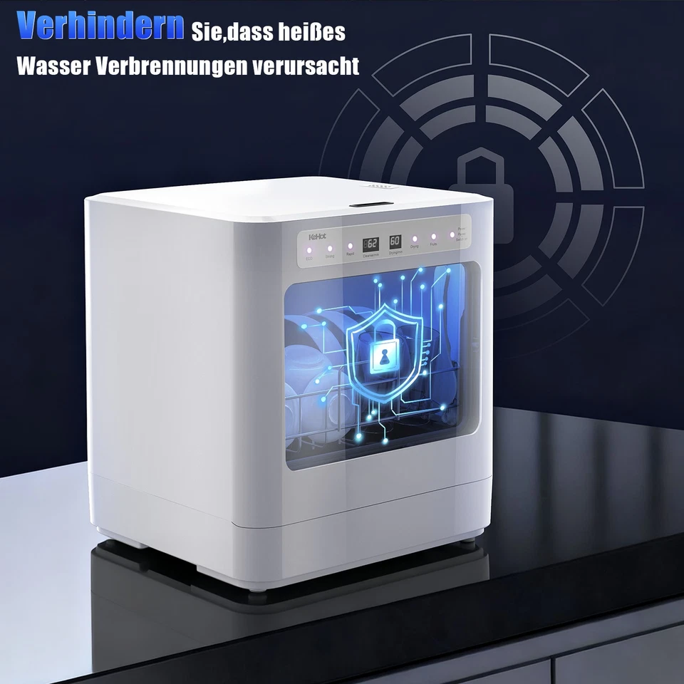 Mini Geschirrspüler 42cm Freistehend Tischgeschirrspüler 5 Programme Kompakt NEW - Bild 2 von 4