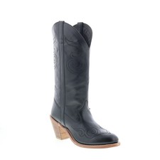 Jama Old West 18167 Damen Schwarz Leder Stiefel 36