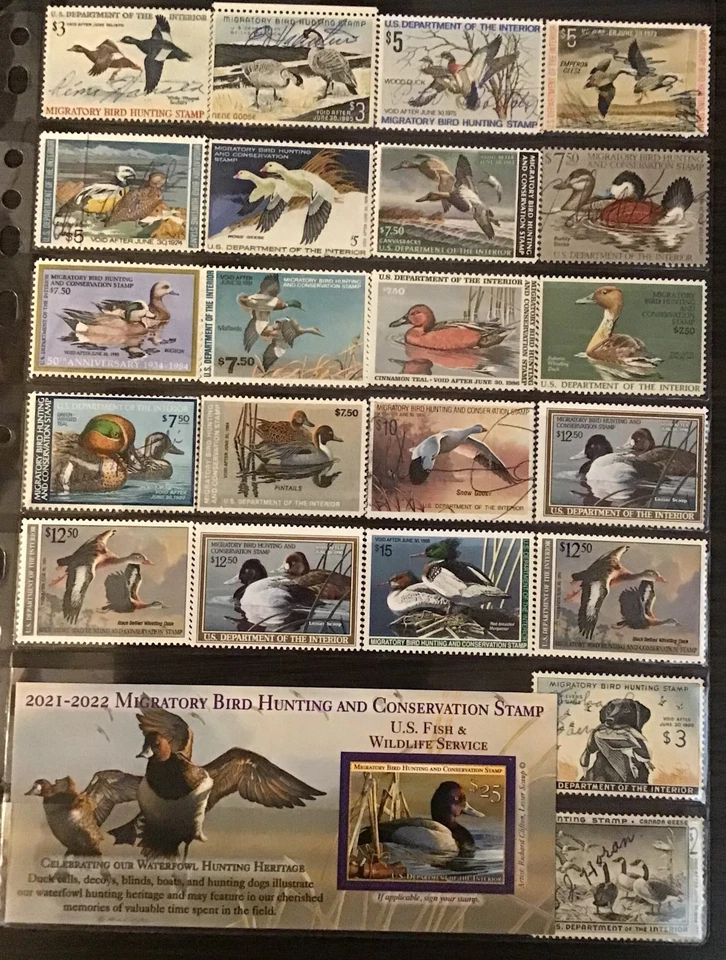 U.S. Duck Stamp Collection, $1 - $25.00, MNH, MH, Used, Cat. Val $971.50 - Image 3 of 4