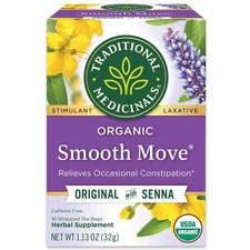 Organic Smooth Move Senna Laxative Herbal Tea Bags, 16 Count