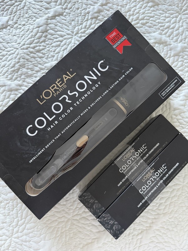 L'Oreal Paris Colorsonic Hair Dye Coloring Device + 2 Soft Black Cartridges NEW