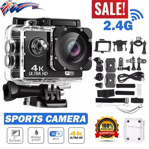 4K Sport 170° Action Camera Ultra HD 20MP WiFi Waterproof Remote Control